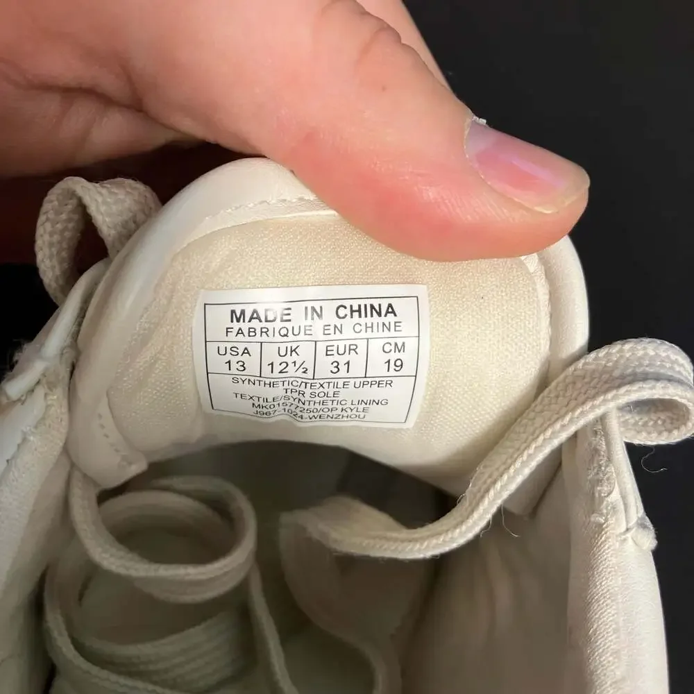 Michael Kors Girls White and Gold Logo Detail Sneakers kids size 13